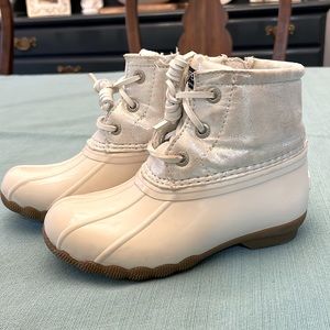 Toddler girls white sperry boots